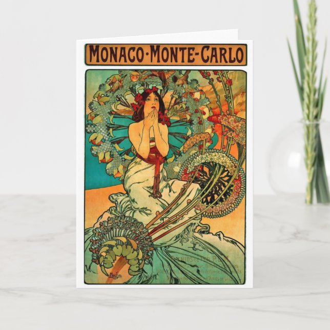 Monaco Monte Carlo Art Nouveau Card (Front)