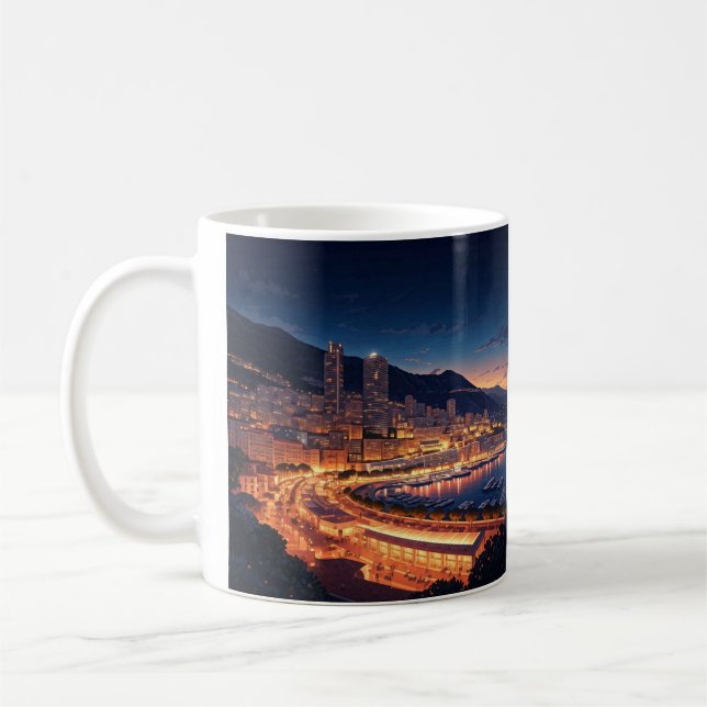 Monaco Monte Carlo at Night Coffee Mug (Left)