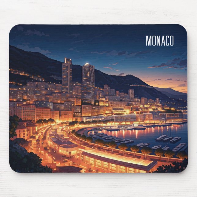 Monaco Monte Carlo at Night Mouse Pad (Front)