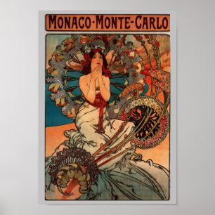 Monaco Monte Carlo by Alfons Mucha Poster