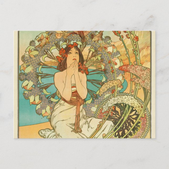 Monaco, Monte-Carlo, Chemins de Fer P.L.M by Mucha Postcard (Front)