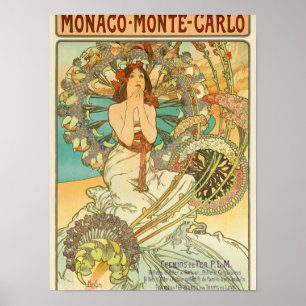 Monaco, Monte-Carlo, Chemins de Fer P.L.M by Mucha Poster