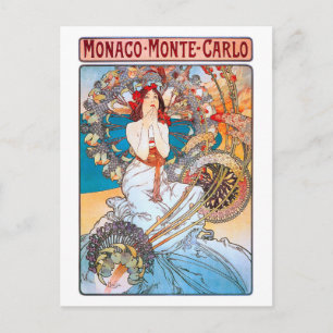 Monaco, Monte-Carlo, Mucha Postcard