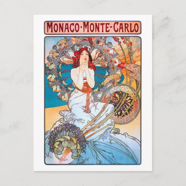 Monaco, Monte-Carlo, Mucha Postcard (Front)