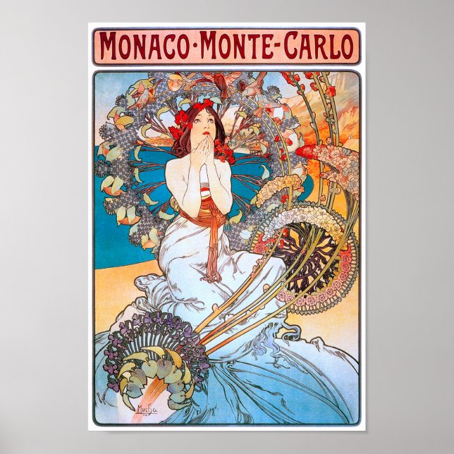 Monaco, Monte-Carlo, Mucha Poster (Front)