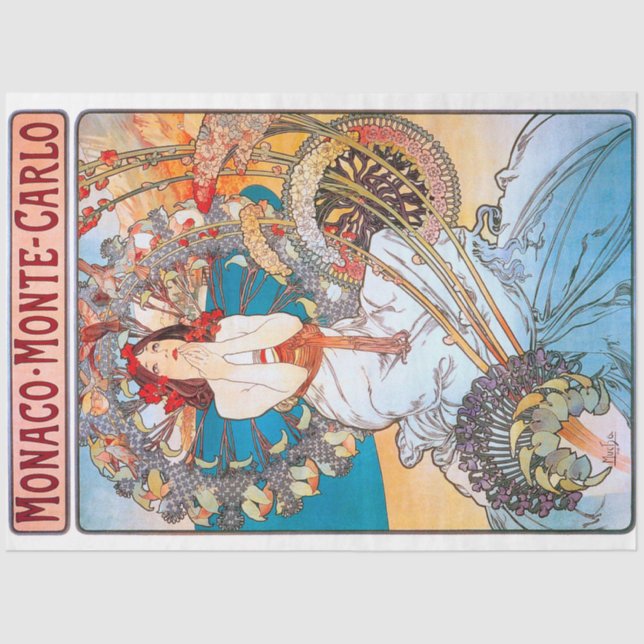Monaco, Monte-Carlo, Mucha Tissue Paper (Front)