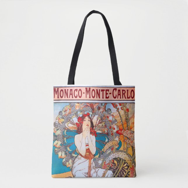 Monaco, Monte-Carlo, Mucha Tote Bag (Front)
