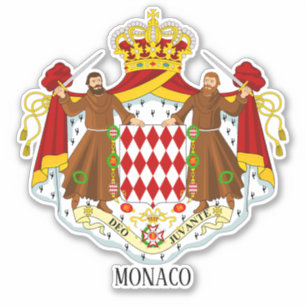 Monaco National Coat Of Arms Patriotic
