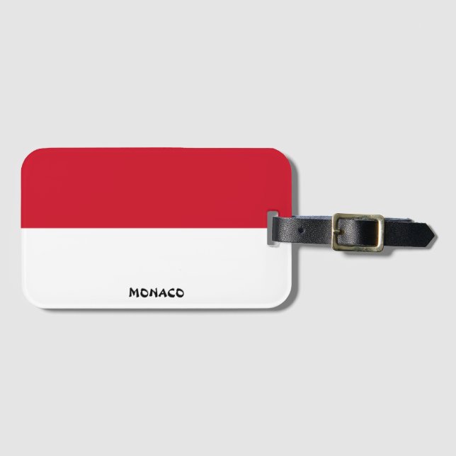 Monaco National Flag Patriotic Luggage Tag (Front Horizontal)