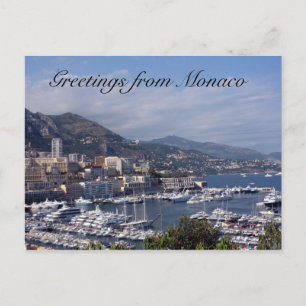 monaco port greetings postcard