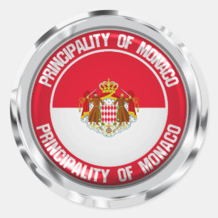 Monaco Round Emblem Classic Round Sticker