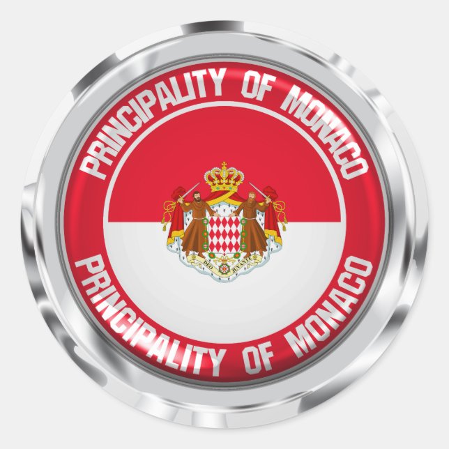 Monaco Round Emblem Classic Round Sticker (Front)