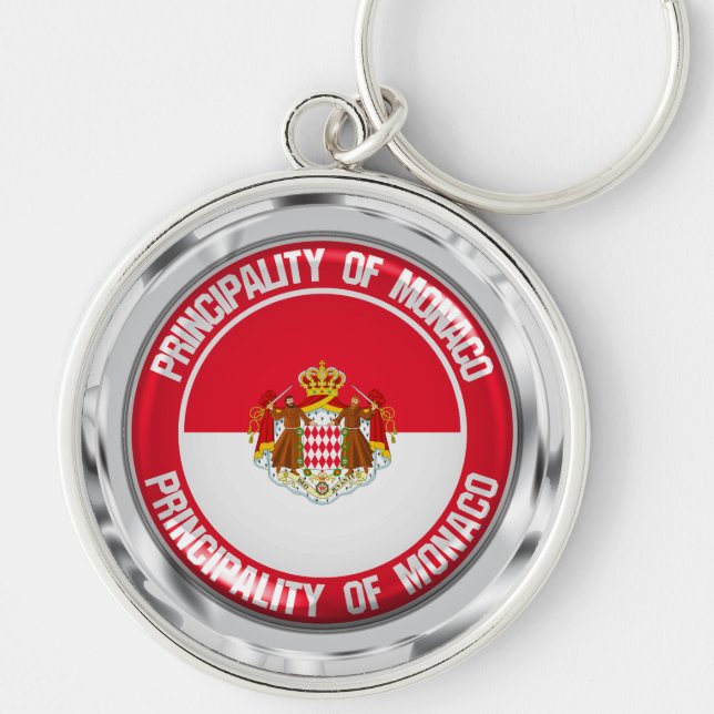 Monaco Round Emblem Key Ring (Front)