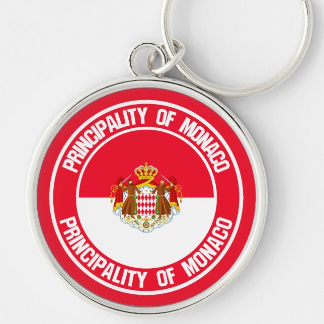 Monaco Round Emblem Key Ring (Front)