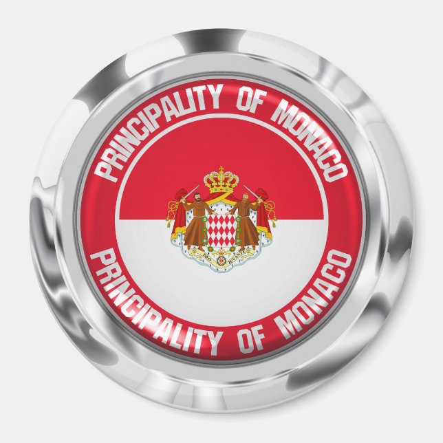 Monaco Round Emblem Magnet (Front)