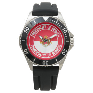 Monaco Round Emblem Watch