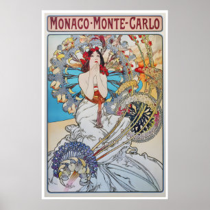 Monaco Travel Poster Alphonse Mucha Print Monte
