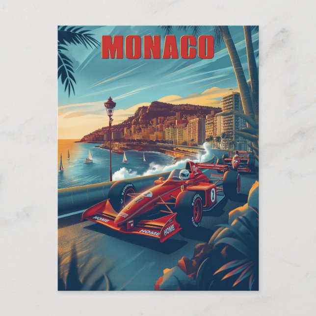 Monaco Vintage Auto Race Postcard (Front)