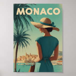 Monaco vintage fashion poster