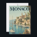 Monaco vintage  postcard<br><div class="desc">This elegant vintage postcard showcases the timeless beauty of Monaco’s historic coastline. Classic sailing boats glide across the sparkling blue waters, framed by the old harbour and charming hillside architecture. Rendered in warm, sun-faded tones and retro textures, the artwork evokes the glamour of mid-century Riviera travel. A perfect piece for...</div>