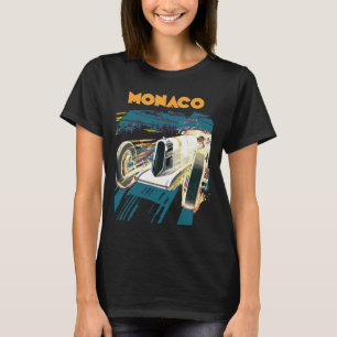 Monaco Vintage Racing Car Blue Travel T-Shirt
