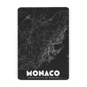 Monaco Vintage Travel Map Magnet