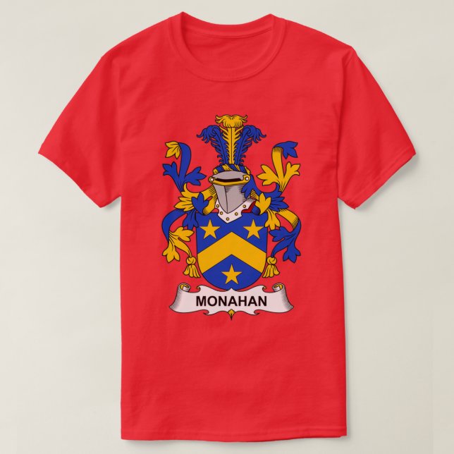 Monahan Coat of Arms Family Crest  T-Shirt (Design Front)
