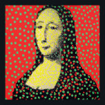 Monalisa Pop Dot Art Poster<br><div class="desc">A modern contemporary Monalisa with red background and green dots. It is inspired by modern designers, such as Yayoi Kusama.</div>