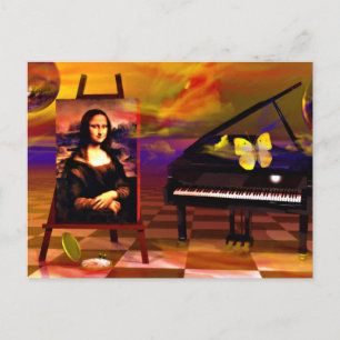 Monalisa  Smile Surreal Postcard