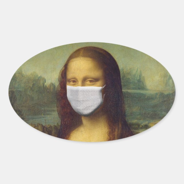 MONALISA WITH MASK PARODY STICKERS (Front)