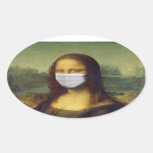 MONALISA WITH MASK PARODY STICKERS