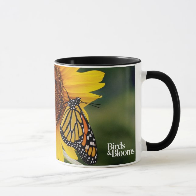 Monarch Butterfies on Sunflower Mug (Right)
