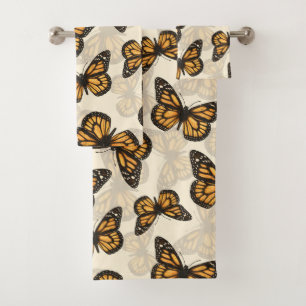 Monarch butterfles bath towel set