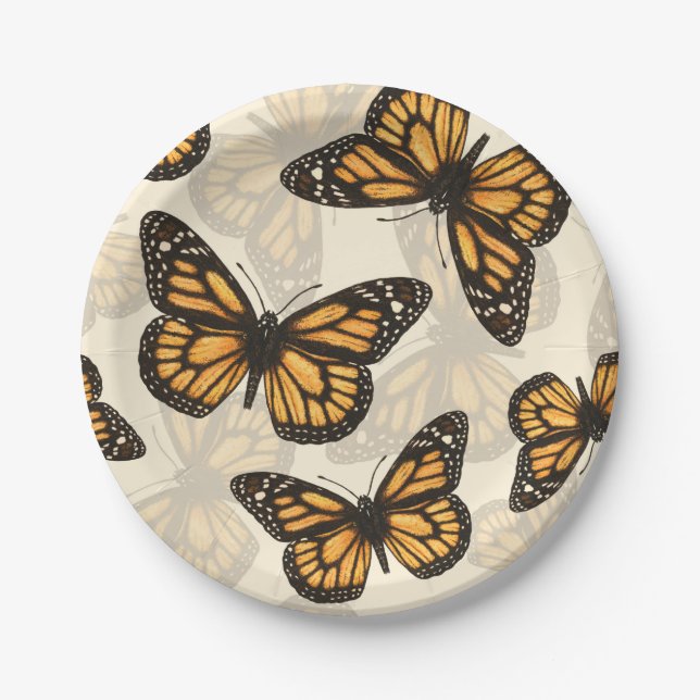 Monarch butterfles paper plate (Front)