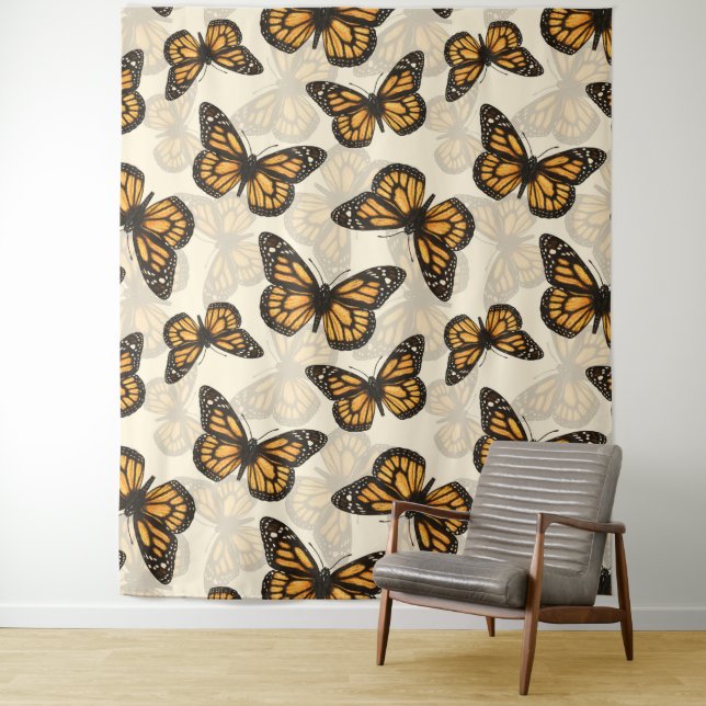 Monarch butterfles tapestry (In Situ)