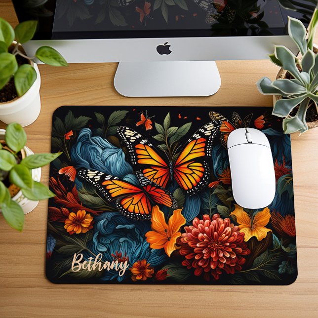 Monarch Butterflies And Beautiful Wildflowers Mouse Pad (Creator Uploaded)