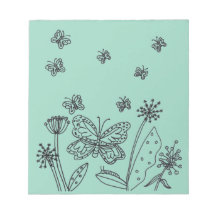 Monarch Butterflies and Flowers Note Pad