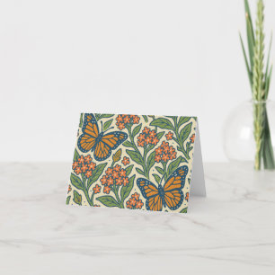 Monarch Butterflies and Milkweed Flowers           Thank You Card