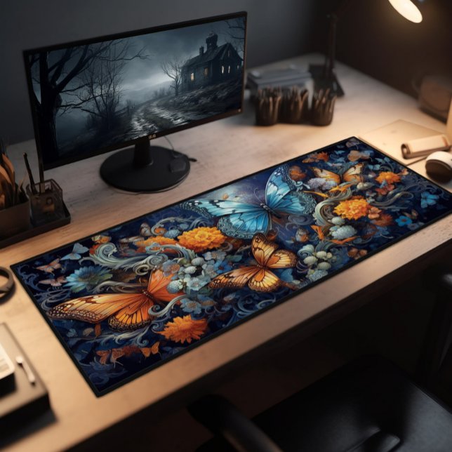 Monarch Butterflies And Wildflowers Desk Mat (Creator Uploaded)
