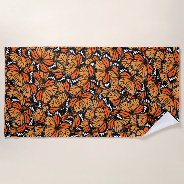 Monarch Butterflies Beach Towel (Front)