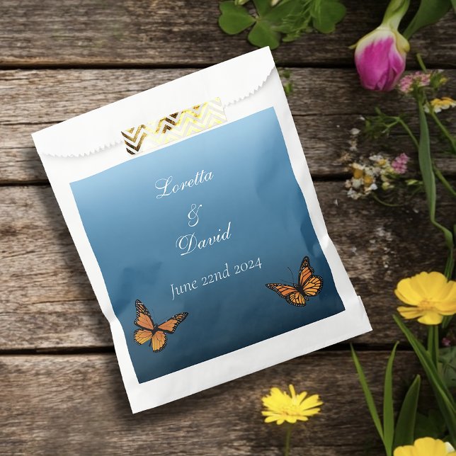 Monarch Butterflies Blue Ombre Favour Bag (Creator Uploaded)