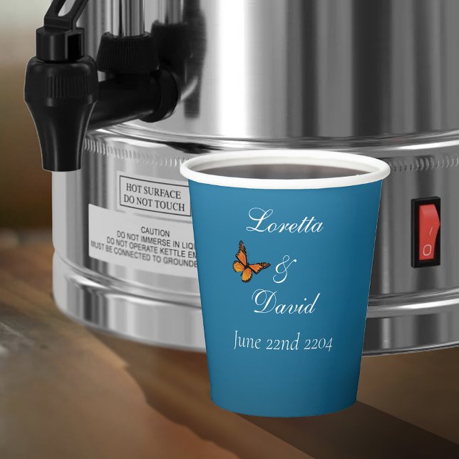 Monarch Butterflies Blue Ombre Paper Cups (Creator Uploaded)