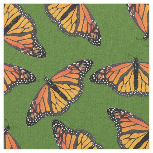 Monarch Butterflies Butterfly Fabric (Close Up)