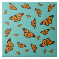 Monarch butterflies ceramic tile