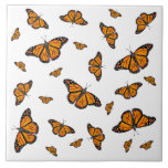 Monarch butterflies  ceramic tile<br><div class="desc">This monarch butterfly pattern is great for the bathroom or framed in a DIY home art project. Click the custom button to add a name or background colour.</div>