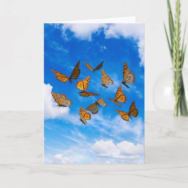 Monarch butterflies in the sky card (Front)