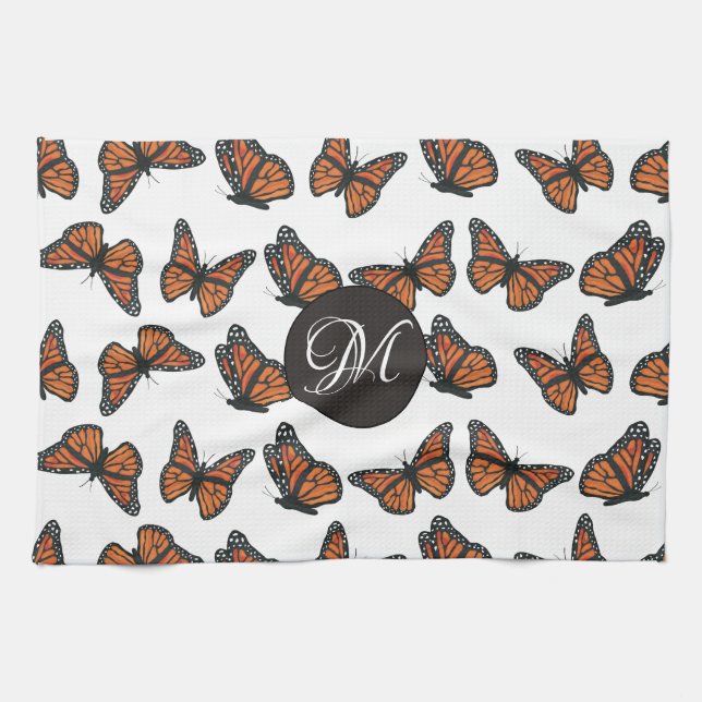 Monarch Butterflies Kitchen Towel 16" x 24" (Horizontal)