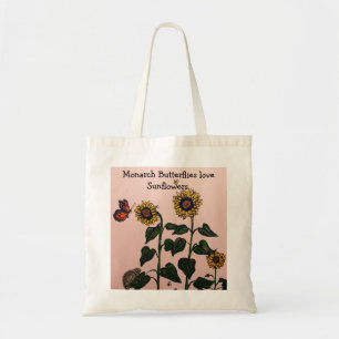 Monarch Butterflies love Sunflowers. Tote Bag