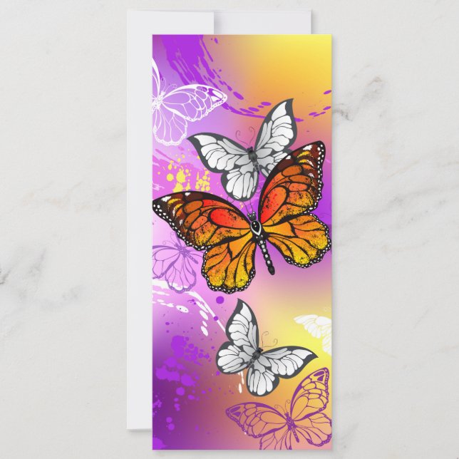 Monarch Butterflies on Purple Background (Front)
