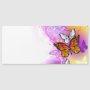 Monarch Butterflies on Purple Background